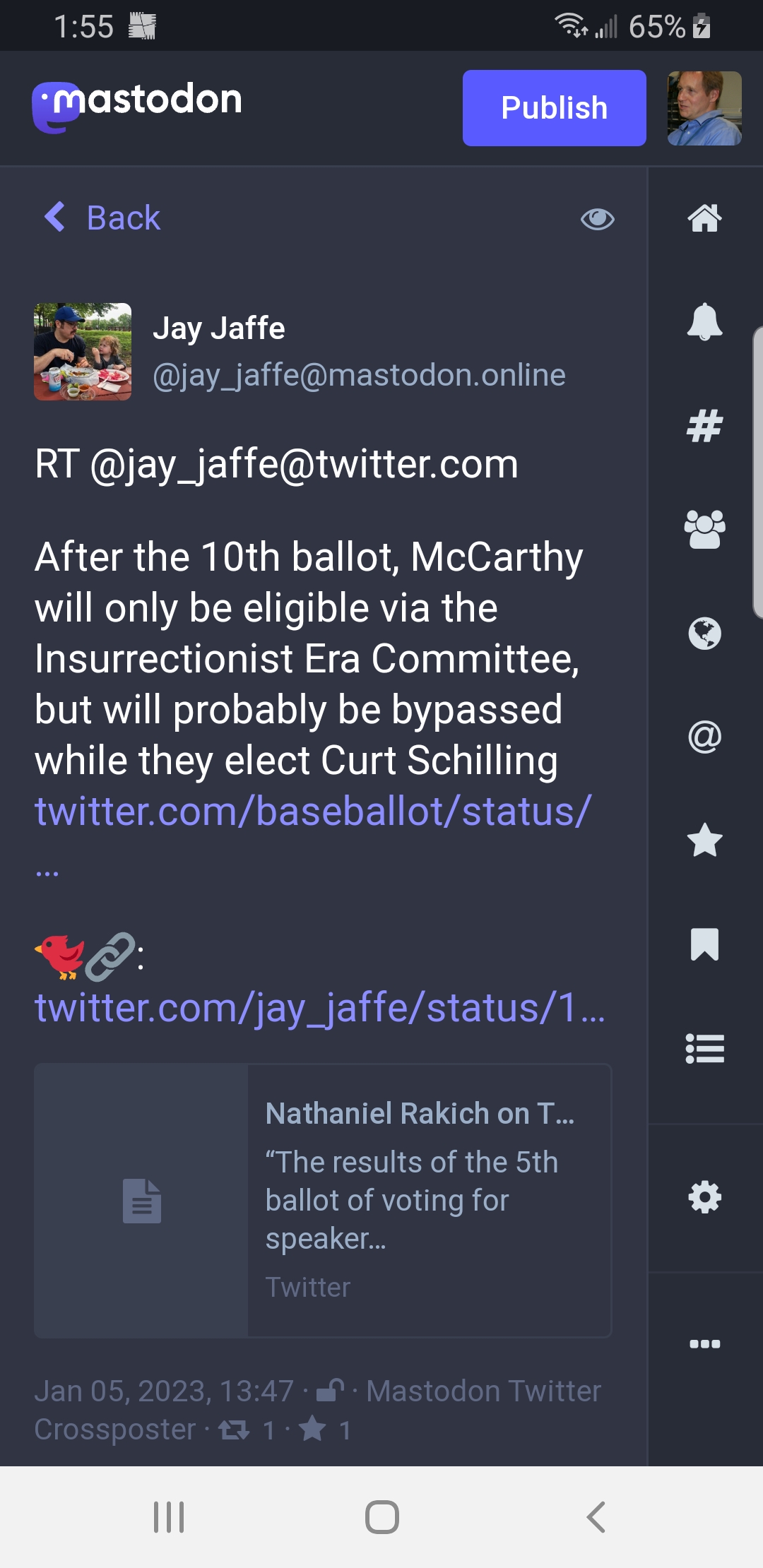 Jay Jaffe snarks on speaker election
